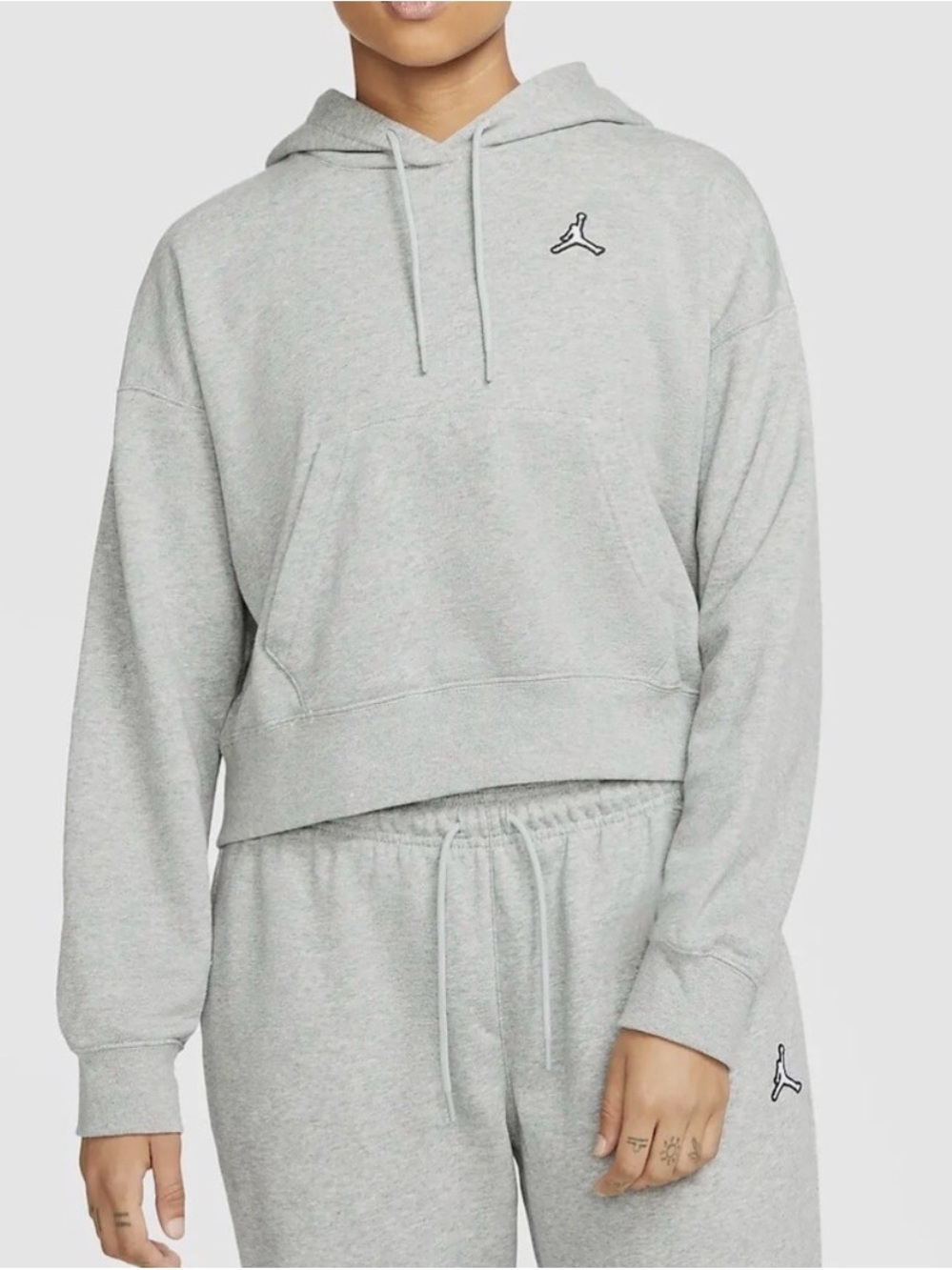 Jordan Women’s Light Grey Cropped Hoodie